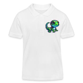 Gecko - Kinder Organic Poloshirt Mini Sprinter von Stanley/Stella - Weiß - Vorne