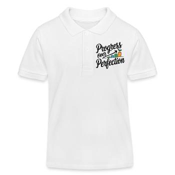 Wachstumsdiagramm "Fortschritt über Perfektion" - Kinder Organic Poloshirt Mini Sprinter von Stanley/Stella - Weiß - Vorne