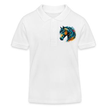 Cheval - Polo enfant bio Stanley/Stella - blanc - Devant