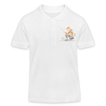 Angler Grafik - Kinder Organic Poloshirt Mini Sprinter von Stanley/Stella - Weiß - Vorne