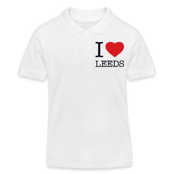 I LOVE LEEDS - Kinder Organic Poloshirt Mini Sprinter von Stanley/Stella - Weiß - Vorne