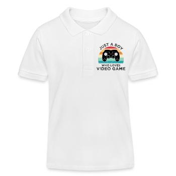 Nur ein Junge, der Videospiele liebt - Kinder Organic Poloshirt Mini Sprinter von Stanley/Stella - Weiß - Vorne