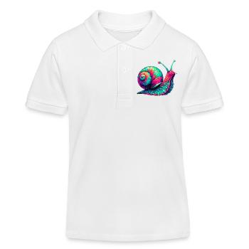 Schnecke - Kinder Organic Poloshirt Mini Sprinter von Stanley/Stella - Weiß - Vorne