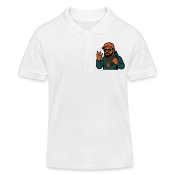 Rappeur – micro à la main, style dans le sang - Polo enfant bio Stanley/Stella - blanc - Devant