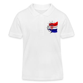 Bandera de Croacia - Croatie - Drapeau Broken Design - Polo enfant bio Stanley/Stella - blanc - Devant