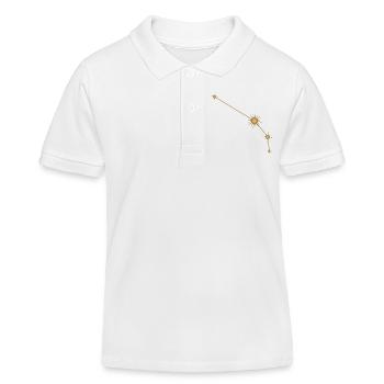 Stern Konstellation Widder Sternzeichen Sternzeichen Golden - Kinder Organic Poloshirt Mini Sprinter von Stanley/Stella - Weiß - Vorne