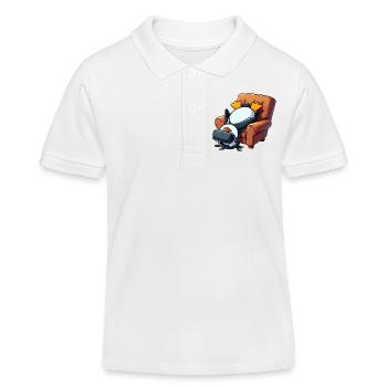 Lustiger Pinguin VR Gaming Zocker Nerd Sessel - Kinder Organic Poloshirt Mini Sprinter von Stanley/Stella - Weiß - Vorne