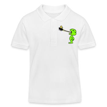 Frosch fängt Fliege Zunge Mücke essen hunger Kröte - Kinder Organic Poloshirt Mini Sprinter von Stanley/Stella - Weiß - Vorne