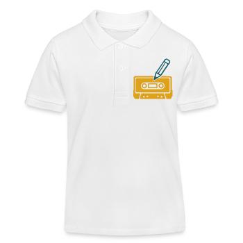 Retro pencil cassette - Kids Organic Polo Shirt by Stanley/Stella - white - Front