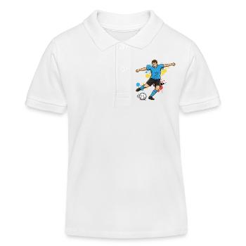 Kicker in a splash of color soccer player - Kids Organic Polo Shirt by Stanley/Stella - white - Front