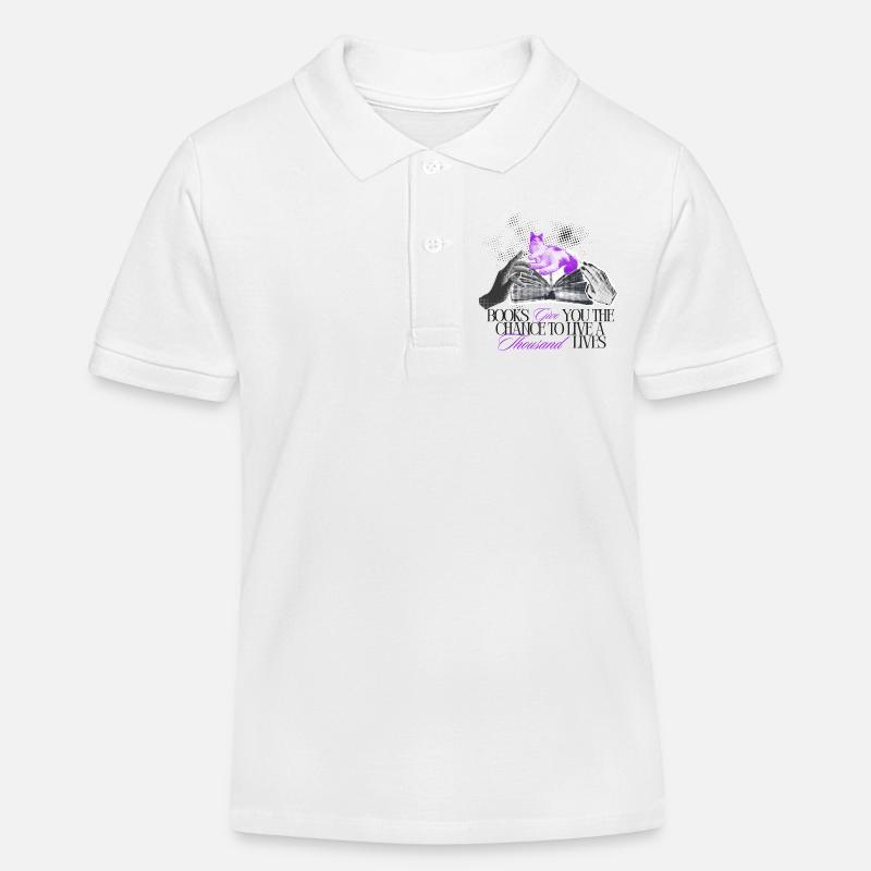 Bücher geben Dir tausend Leben - Kinder Organic Poloshirt Mini Sprinter von Stanley/Stella - Weiß