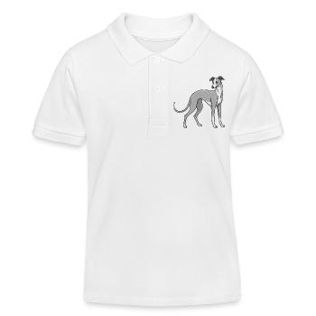Lévrier italien - Polo enfant bio Stanley/Stella - blanc - Devant