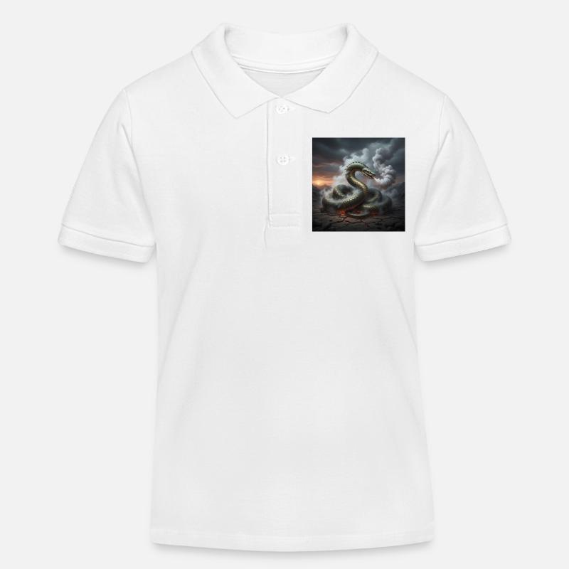 Serpent dans le champ de lave - Polo enfant bio Stanley/Stella - blanc
