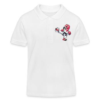 Flamingo Karate Kick Martial Arts Martial Arts - Kids Organic Polo Shirt by Stanley/Stella - white - Front