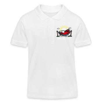Chilling Chili Lustiges Wortspiel Chillen Chilli - Kinder Organic Poloshirt Mini Sprinter von Stanley/Stella - Weiß - Vorne