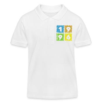 30. Geburtstag Farbige Patches since 02/1996 - Kinder Organic Poloshirt Mini Sprinter von Stanley/Stella - Weiß - Vorne