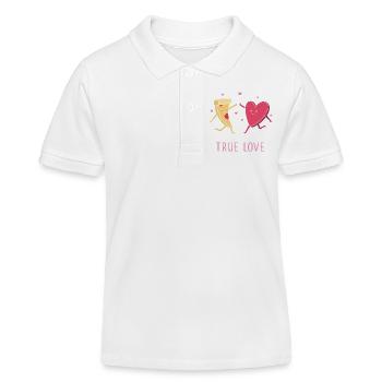Le véritable amour de la pizza - Polo enfant bio Stanley/Stella - blanc - Devant