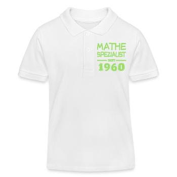 Mathe 1960 - Kinder Organic Poloshirt Mini Sprinter von Stanley/Stella - Weiß - Vorne