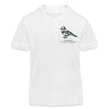 Jay Silhouette | Ornithology | Drawing - Kids Organic Polo Shirt by Stanley/Stella - white - Front