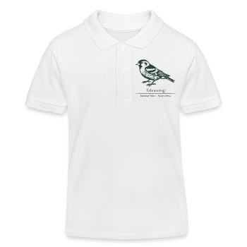 Siskin Silhouette | Ornithology | Drawing - Kids Organic Polo Shirt by Stanley/Stella - white - Front