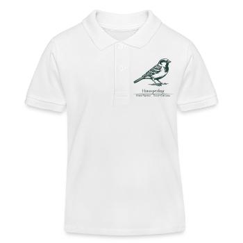 Sperling Silhouette | Ornithology | Drawing - Kids Organic Polo Shirt by Stanley/Stella - white - Front