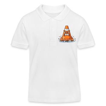 Wütender Kegel im Cartoon Stil - Kinder Organic Poloshirt Mini Sprinter von Stanley/Stella - Weiß - Vorne