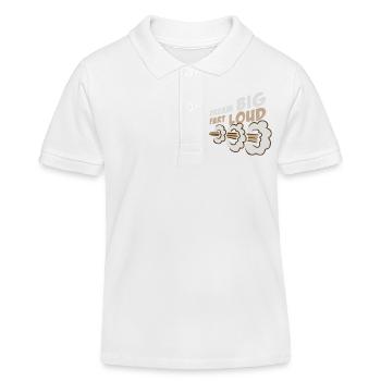 Dream Big Fart Loud Lustig Motivational Spruch - Kinder Organic Poloshirt Mini Sprinter von Stanley/Stella - Weiß - Vorne