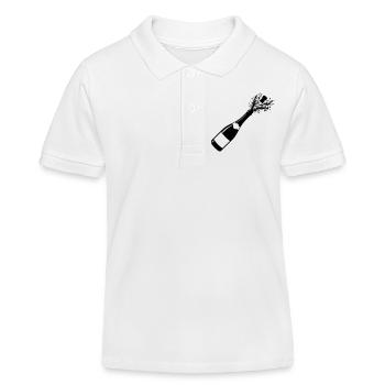 Funkelnde Flaschenpop-Silhouette - Kinder Organic Poloshirt Mini Sprinter von Stanley/Stella - Weiß - Vorne