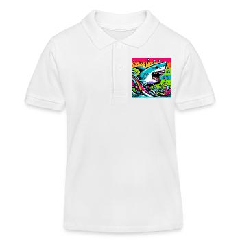 Shark - Kids Organic Polo Shirt by Stanley/Stella - white - Front
