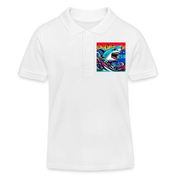 Shark - Kids Organic Polo Shirt by Stanley/Stella - white - Front