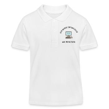Papa programmiert – Babyartikel für kleine Hacker  - Kinder Organic Poloshirt Mini Sprinter von Stanley/Stella - Weiß - Vorne