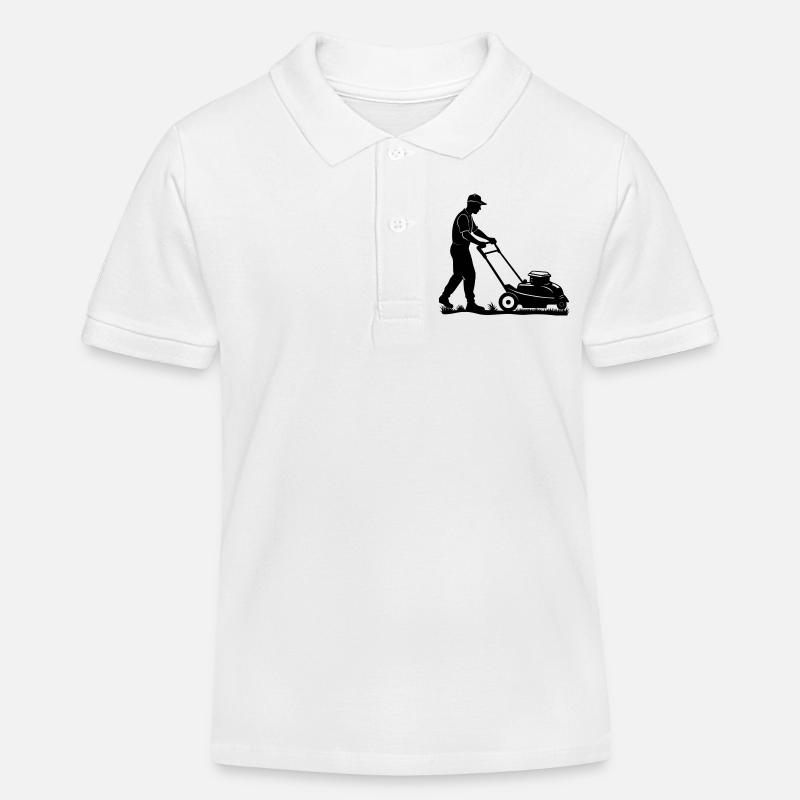 Tondeuse à gazon - Polo enfant bio Stanley/Stella - blanc