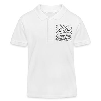 dackel im regen witzig gummistiefel - Kinder Organic Poloshirt Mini Sprinter von Stanley/Stella - Weiß - Vorne