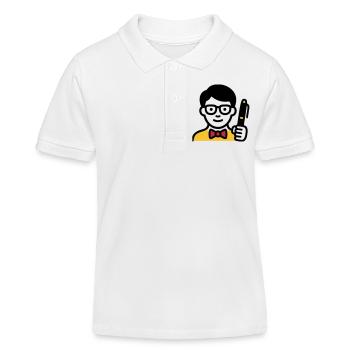 Lehrer Professor Brille Comic - Kinder Organic Poloshirt Mini Sprinter von Stanley/Stella - Weiß - Vorne