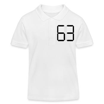 NUMMER 63 Dreiundsechzig Geschenk Digital - Kinder Organic Poloshirt Mini Sprinter von Stanley/Stella - Weiß - Vorne