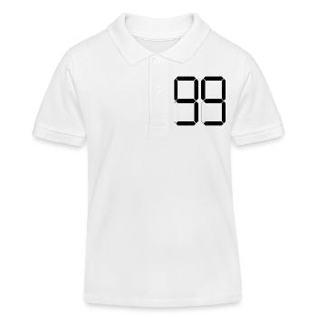 NUMBER 99 Ninety-Nine Gift Digital - Kids Organic Polo Shirt by Stanley/Stella - white - Front