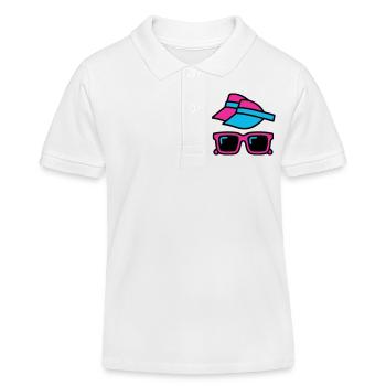Ensemble de lunettes pare-soleil des années 80 - Polo enfant bio Stanley/Stella - blanc - Devant