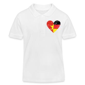 Vietnam Germany Heart Used - Kinder Organic Poloshirt Mini Sprinter von Stanley/Stella - Weiß - Vorne