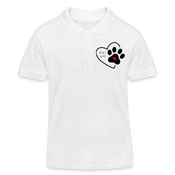 Amour du chien – Patte de cœur - Polo enfant bio Stanley/Stella - blanc - Devant