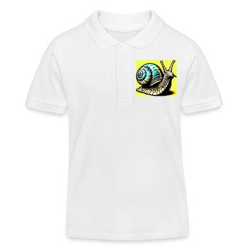 Schnecke - Kinder Organic Poloshirt Mini Sprinter von Stanley/Stella - Weiß - Vorne