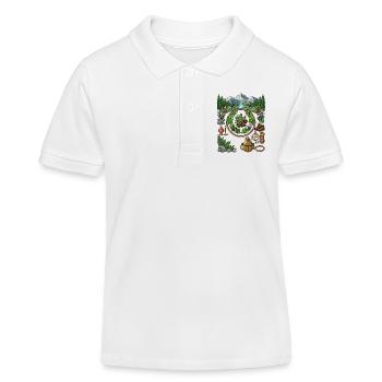 Randonnée vintage en pixel art Exploration avancée et de la nature - Polo enfant bio Stanley/Stella - blanc - Devant