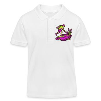 Discgolf Wasserhindernis Icon - Kinder Organic Poloshirt Mini Sprinter von Stanley/Stella - Weiß - Vorne