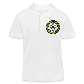 Fahrrad Laufrad Grafik - Kinder Organic Poloshirt Mini Sprinter von Stanley/Stella - Weiß - Vorne