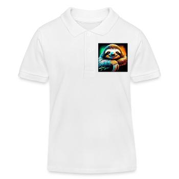 sloth - Kids Organic Polo Shirt by Stanley/Stella - white - Front