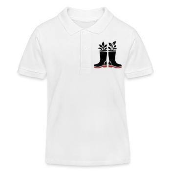 Icône des plantes bottes en caoutchouc - Polo enfant bio Stanley/Stella - blanc - Devant
