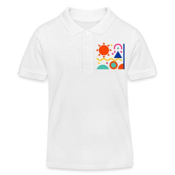 Colorful shapes - Kids Organic Polo Shirt by Stanley/Stella - white - Front
