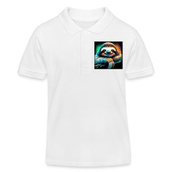 sloth - Kids Organic Polo Shirt by Stanley/Stella - white - Front