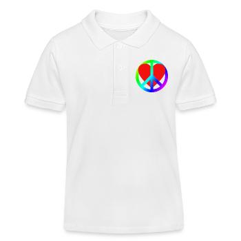 Herz Frieden Regenbogen Symbol - Kinder Organic Poloshirt Mini Sprinter von Stanley/Stella - Weiß - Vorne