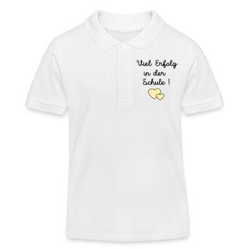 Erfolg Schule Herz - Kinder Organic Poloshirt Mini Sprinter von Stanley/Stella - Weiß - Vorne