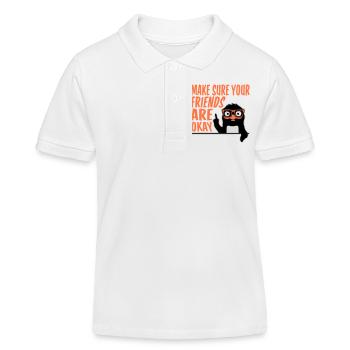Make Sure Your Friends Are Okay Penguin Nerd Geek - Kids Organic Polo Shirt by Stanley/Stella - white - Front